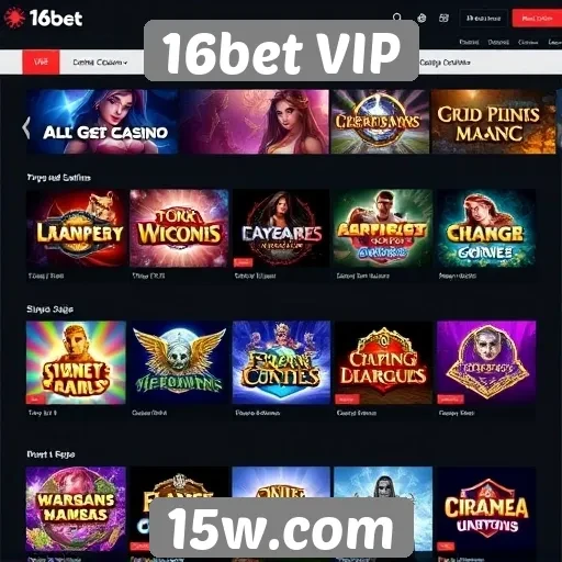 Diversidade de jogos disponíveis na plataforma 16bet VIP